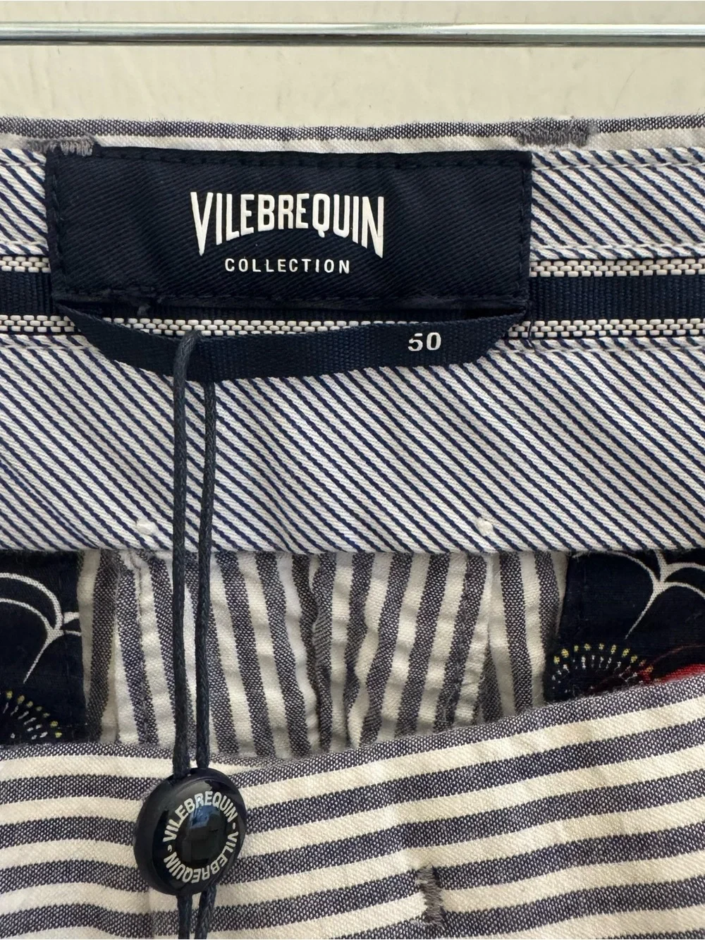 Vilebrequin Men's Seersucker Flat Front Shorts - Blue/White Stripe
